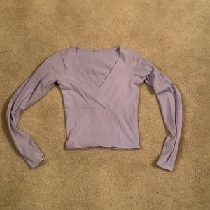 Brandy Melville Lavender Wrap-Style Long Sleeve Top